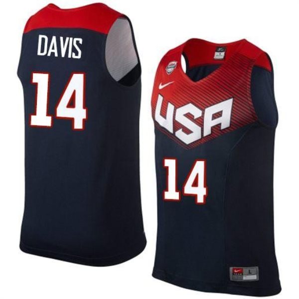 Team USA No.14 Anthony Davis Dark Blue Men's Basketball Jersey