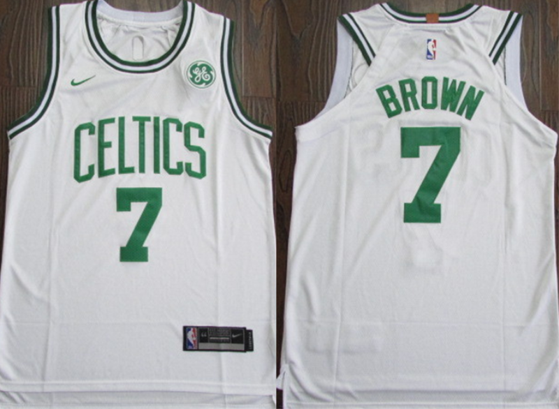NBA Celtics 7 Jaylen Brown White Nike Men Jersey
