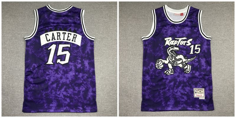 NBA Raptors 15 Vince Carter Purple Star Men Jersey