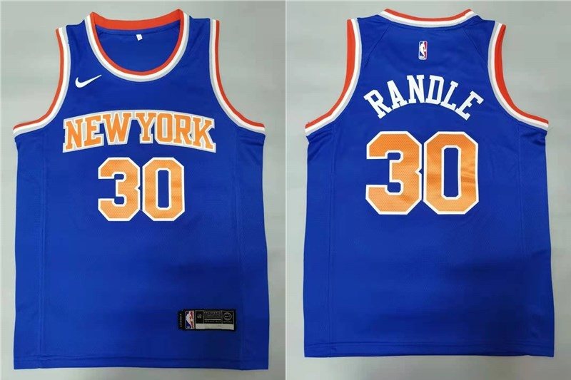 NBA Knicks 30 Julius Randle Blue Men Jersey
