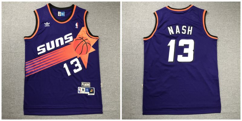 NBA Suns 13 Steve Nash Purple Hardwood Classics Men Jersey