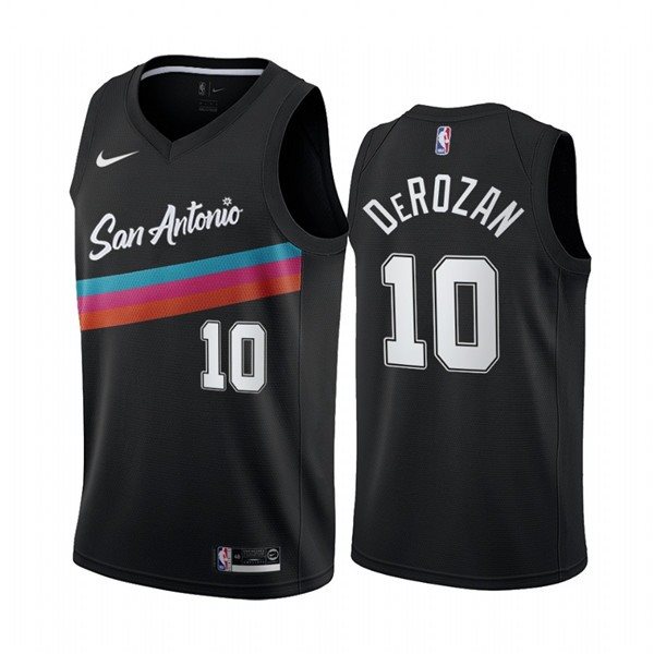 NBA Spurs 10 DeMar DeRozan Black 2020-21 City Edition Nike Men Jersey