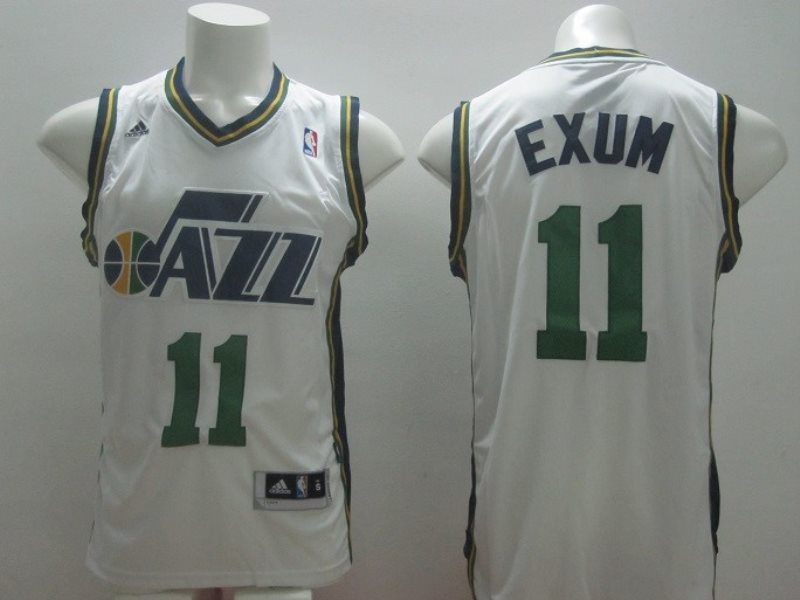 NBA Jazz 11 Exum White Swingman Men Jersey
