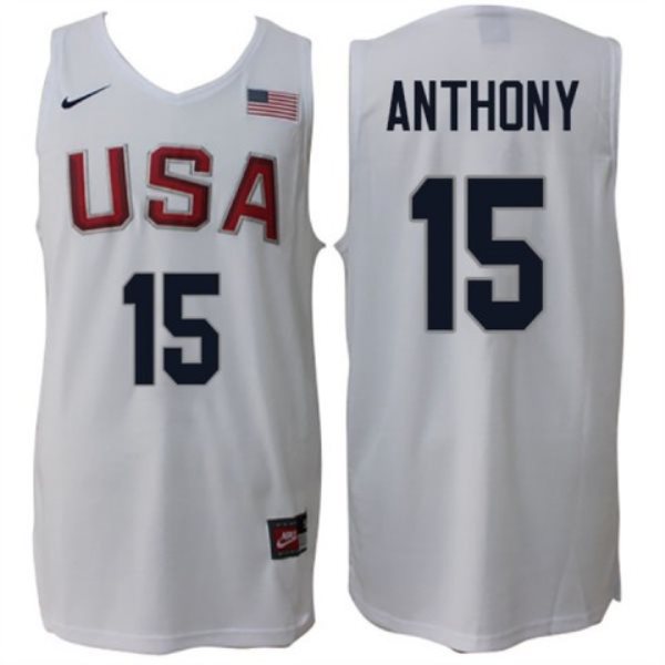 2016 Dream Team 15 Carmelo Anthony White Basketball Jersey