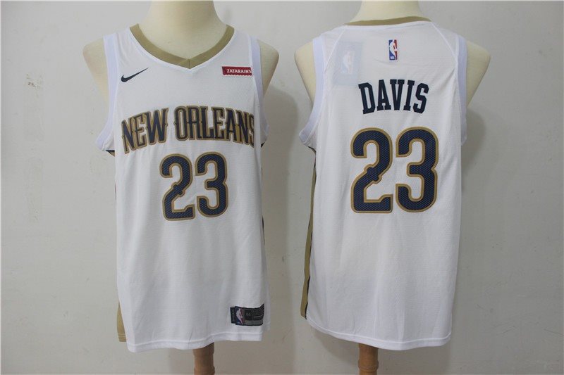 NBA Pelicans 23 Anthony Davis White Nike Swingman Men Jersey