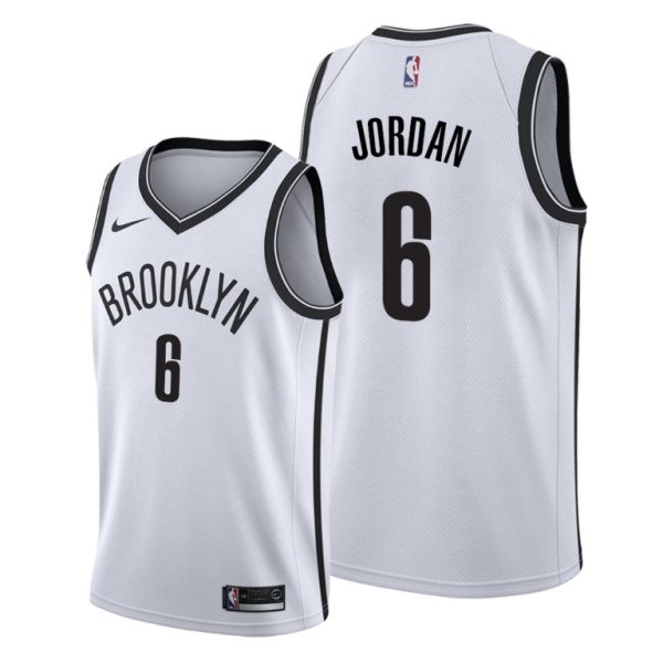 NBA Brooklyn Nets 6 DeAndre Jordan White Nike Men Jersey