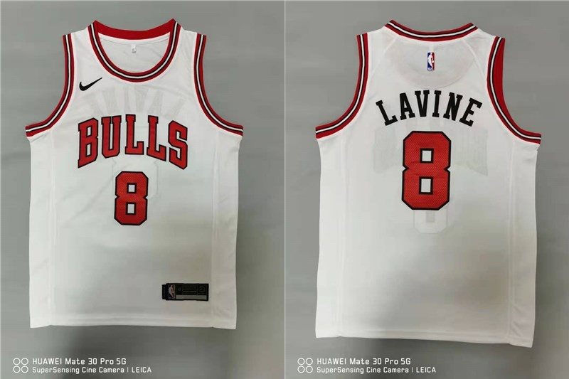 NBA Bulls 8 Zach LaVine Nike White Men Jersey