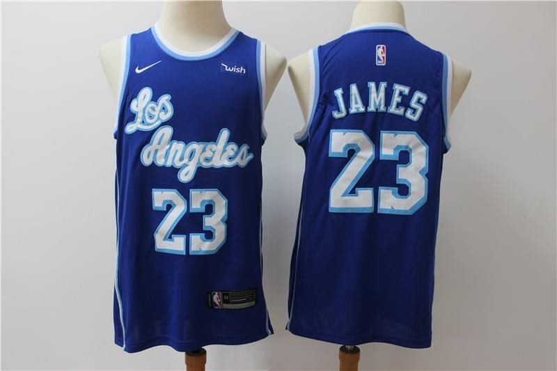 NBA Lakers 23 Lebron James Blue Nike Men Jersey