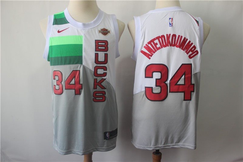 NBA Bucks 34 Giannis Antetokounmpo White Earned Edition Nike Men Jersey
