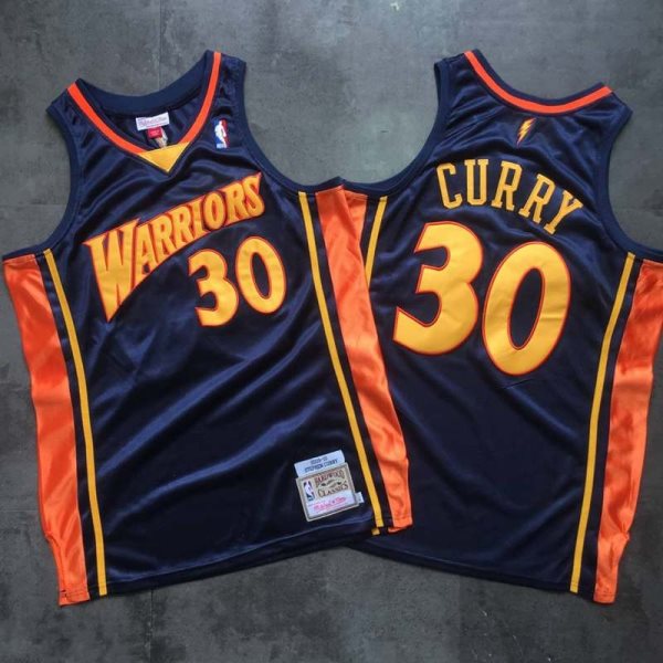 NBA Warriors 30 Stephen Curry Navy 2009-10 Hardwood Classics Men Jersey