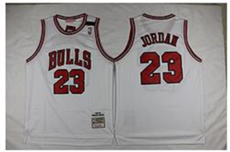 NBA Bulls 23 Michael Jordan White Men Jersey