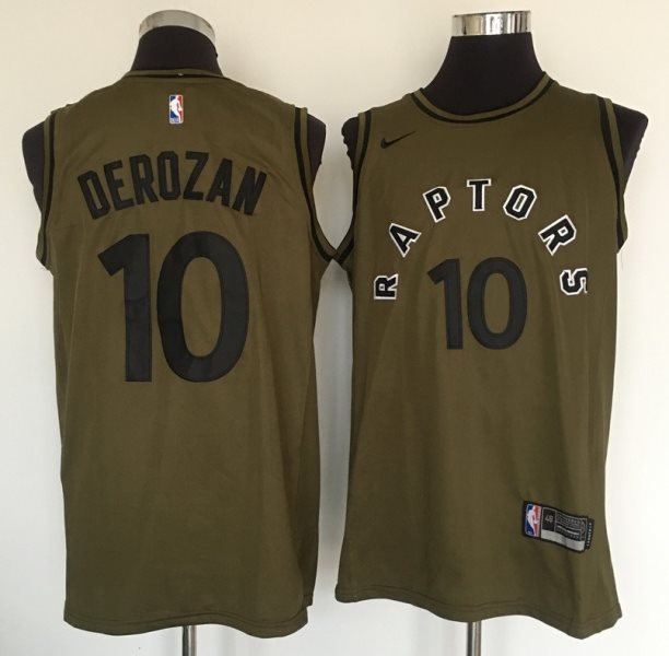 NBA Raptors 10 DeMar DeRozan Olive Nike Swingman Men Jersey