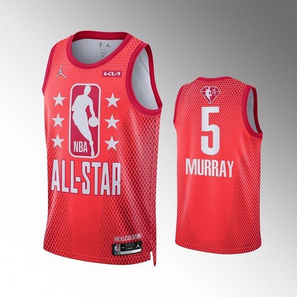 NBA Spurs 5 Dejounte Murray 2022 All-Star Maroon Men Jersey
