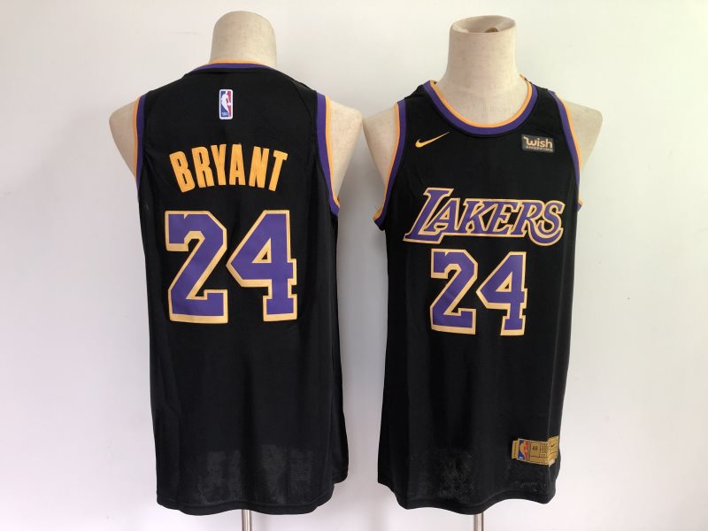 NBA Lakers 24 Kobe Bryant Earned Black Men Jersey