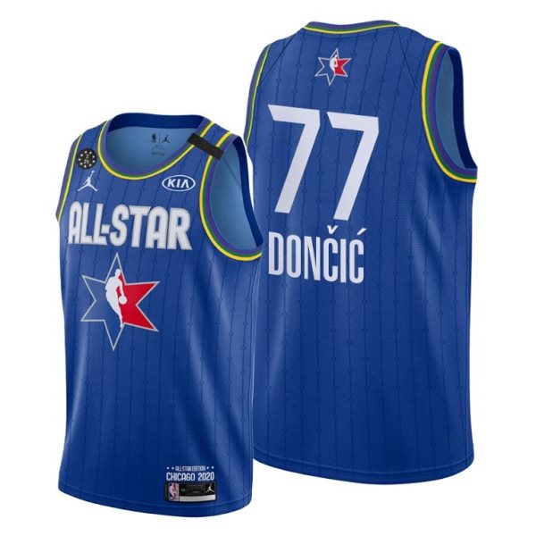 NBA Mavericks 77 Luka Doncic Blue 2020 All-Star Jordan Brand Men Jersey