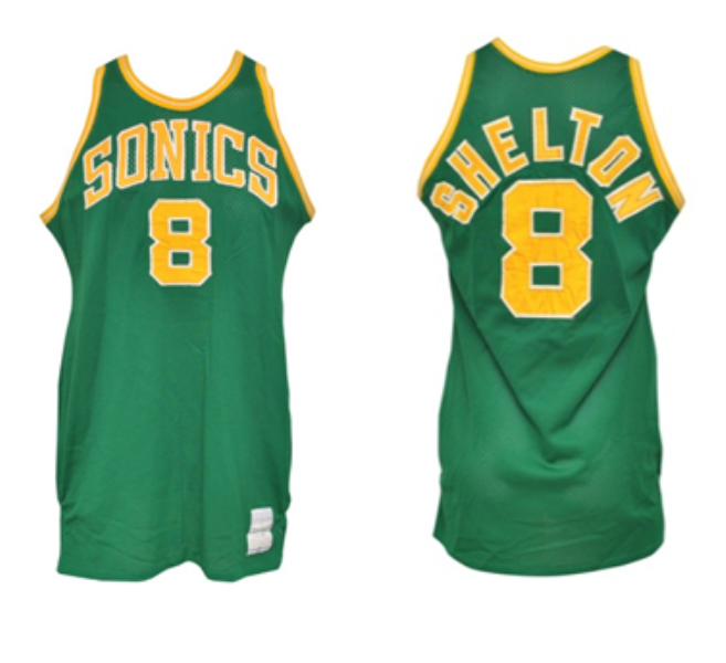 NBA Seattle Supersonics 8 Lonnie Shelton Green Men Jersey