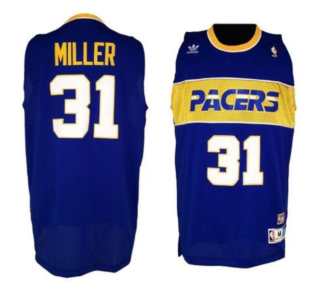 NBA Pacers 31 Reggie Miller Blue Mitchell and Ness Men Jersey