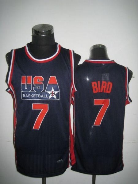 Team USA No.7 Larry Bird Dark Blue 2012 USA Basketball Retro Men's Basketball Jersey