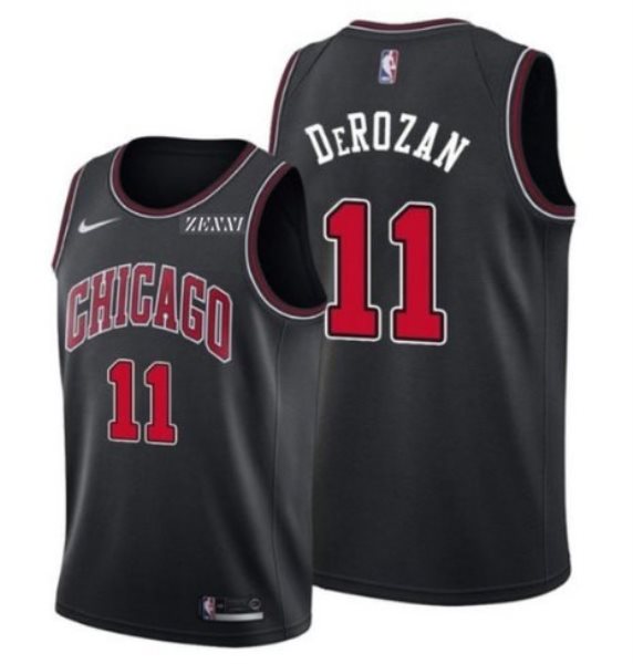 NBA Bulls 11 DeMar DeRozan Black Nike Men Jersey