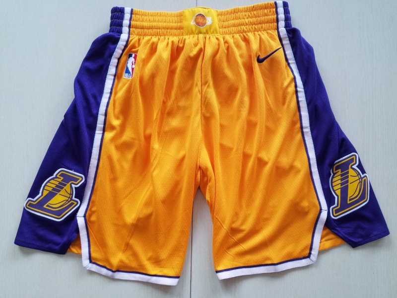 NBA Lakers Yellow Nike Authentic Shorts