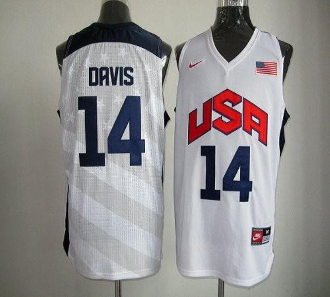2012 Olympics Team USA No.14 Anthony Davis White Men's Basketball Jersey