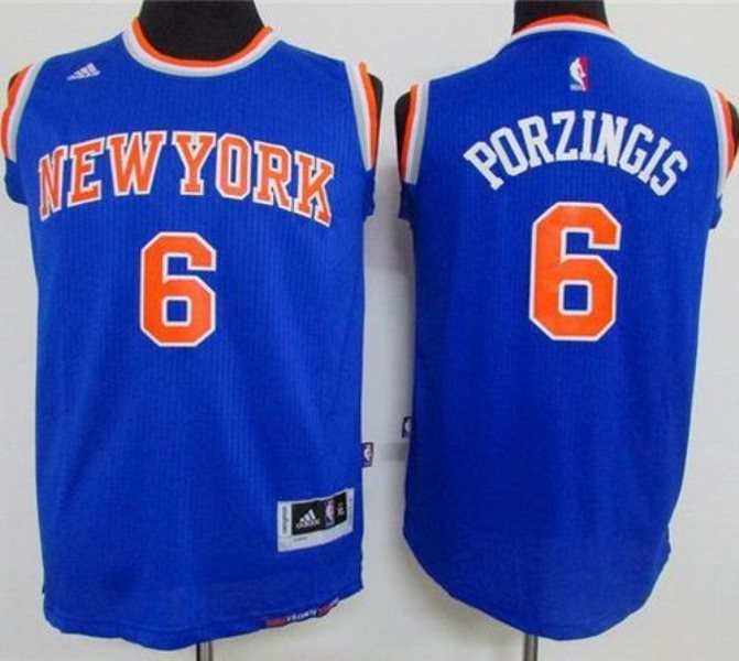 NBA Knicks 6 Kristaps Porzingis Blue Youth Jersey