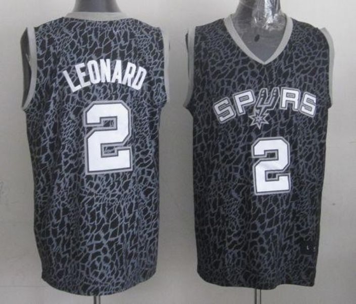 NBA Spurs 2 Kawhi Leonard Black Crazy Light Men Jersey