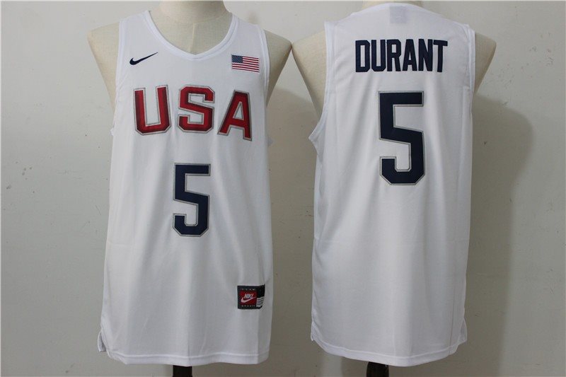 2016 Dream Team 5 Kevin Durant White Basketball Jersey