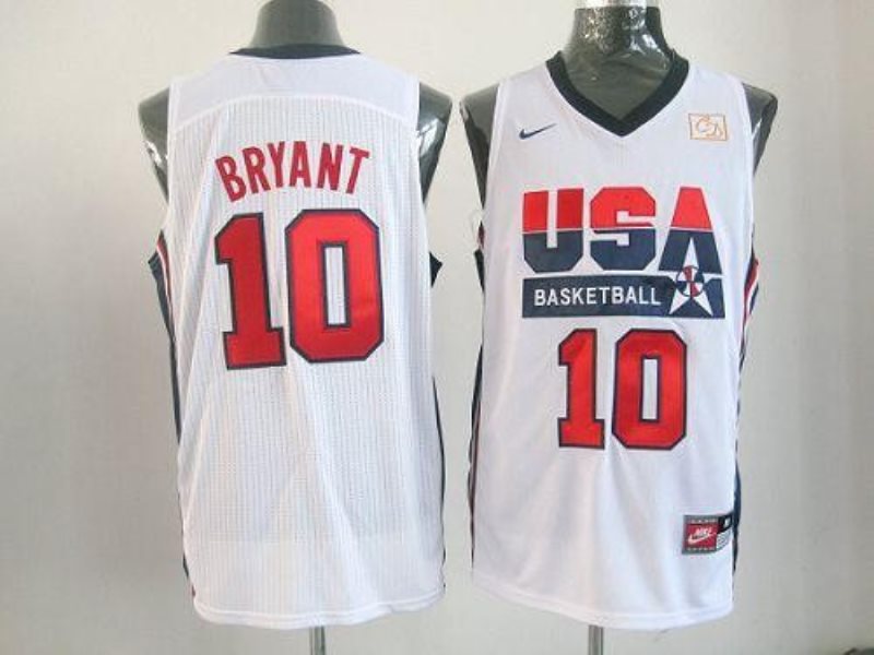 Team USA No.10 Kobe Bryant White 2012 USA Basketball Retro Men's Basketball Jersey