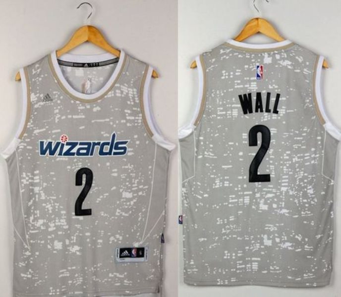 NBA Wizards 2 John Wall Grey City Light Men Jersey
