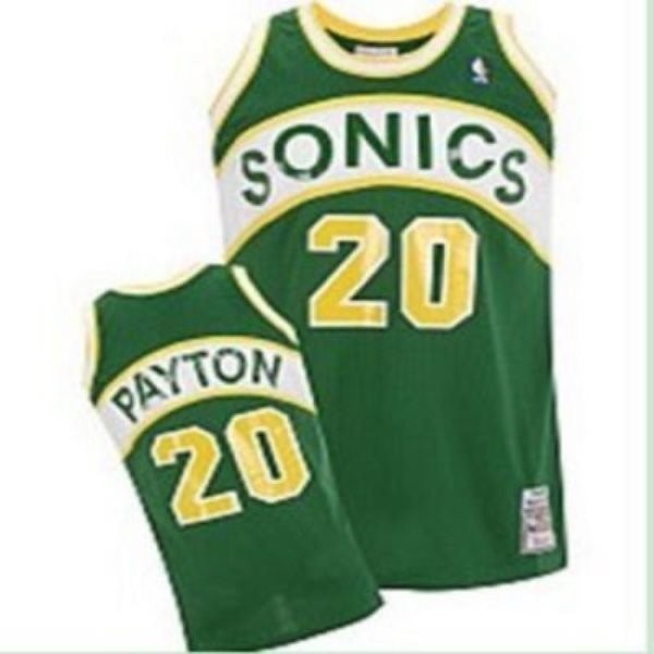 NBA Supersonics 20 Gary Payton Green Men Jersey