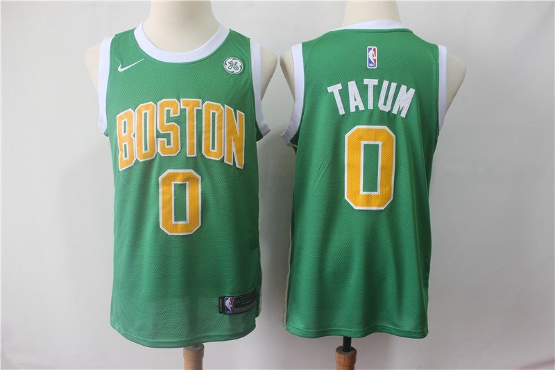 NBA Celtics 0 Jayson Tatum Green Earned Edition Nike Men Jersey