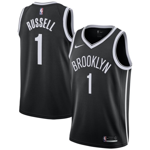 NBA Nets 1 D'Angelo Russell Black Nike Swingman Men Jersey