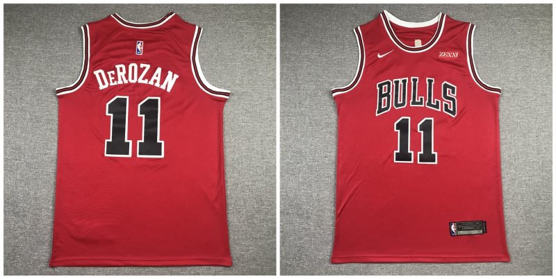 NBA Bulls 11 Derozan Red Nike Men Jersey