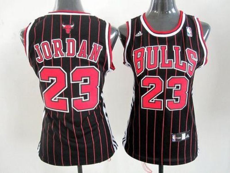 NBA Bulls 23 Michael Jordan Black Alternate Women Jersey