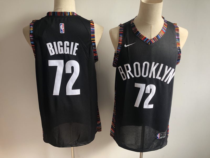 NBA Nets 72 Biggie Black City Edition Nike Men Jersey