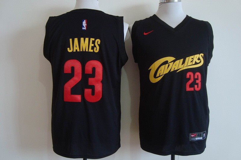 NBA Cavaliers 23 Lebron James Black Nike Men Jersey