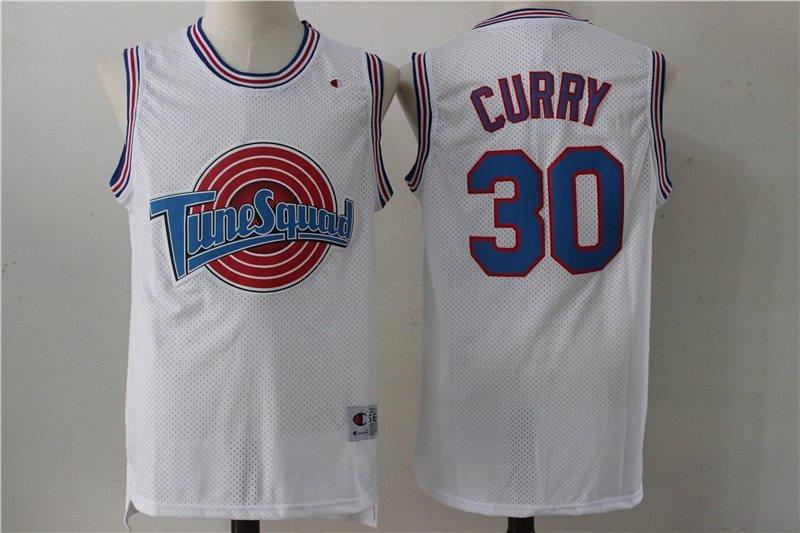 Space Jam Tune Squad 30 Stephen Curry White Basketball Movie Jersey