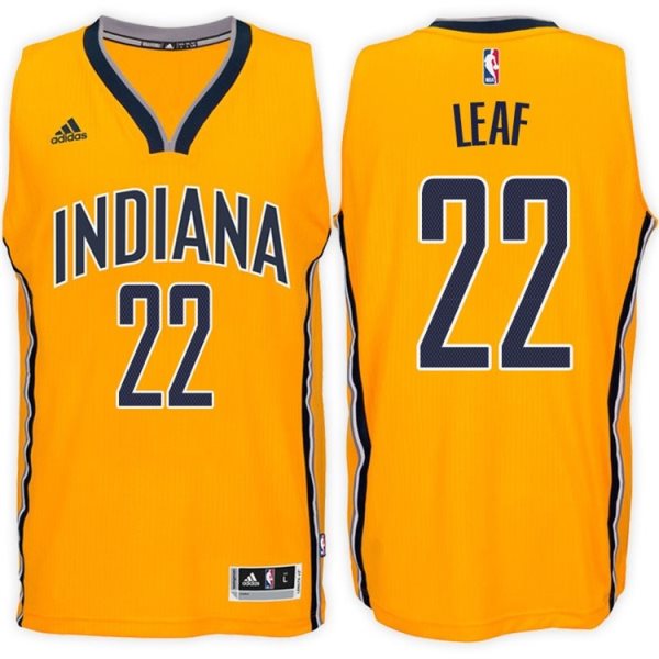 Adidas Pacers 22 T.J. Leaf Gold 2017 NBA Draft Men Jersey