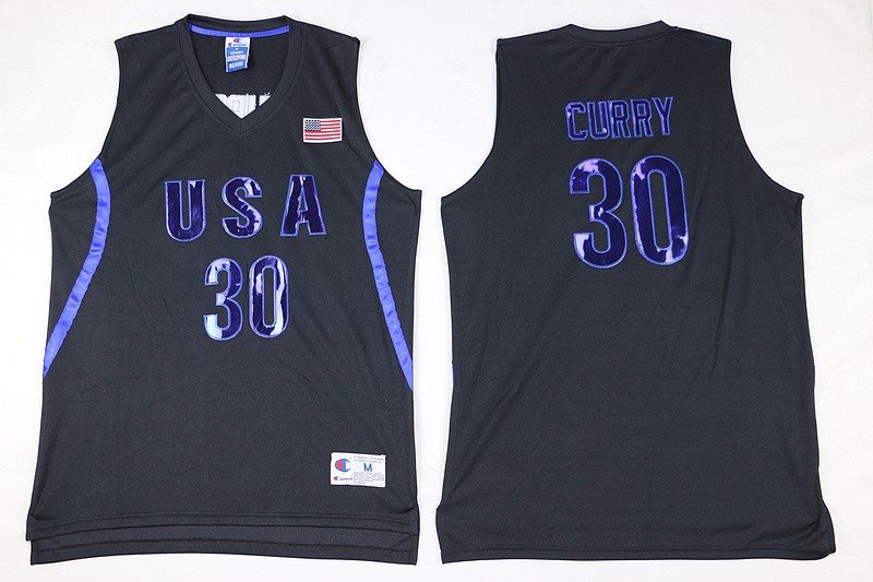 2016 Team USA 30 Stephen Curry Black Basketball Jersey