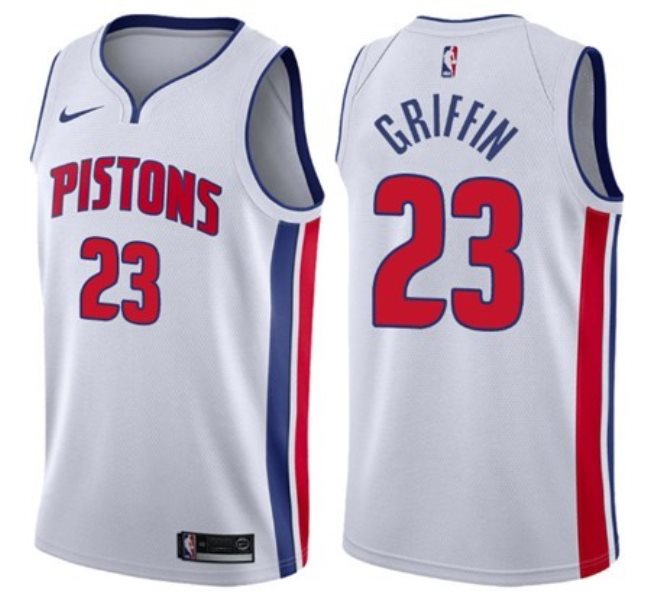 NBA Pistons 23 Blake Griffin Detroit White Men Jersey