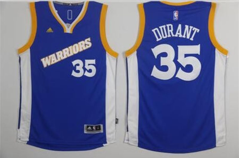 NBA Warriors 35 Kevin Durant Royal Blue Stretch Crossover Swingman Adidas Men Jersey