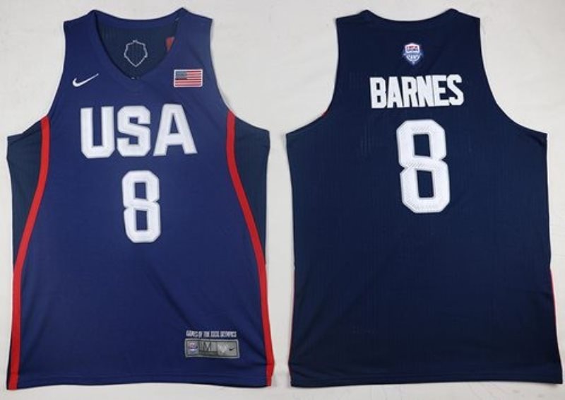 Nike Team USA #8 Harrison Barnes Navy Blue 2016 Dream Team Stitched NBA Jersey