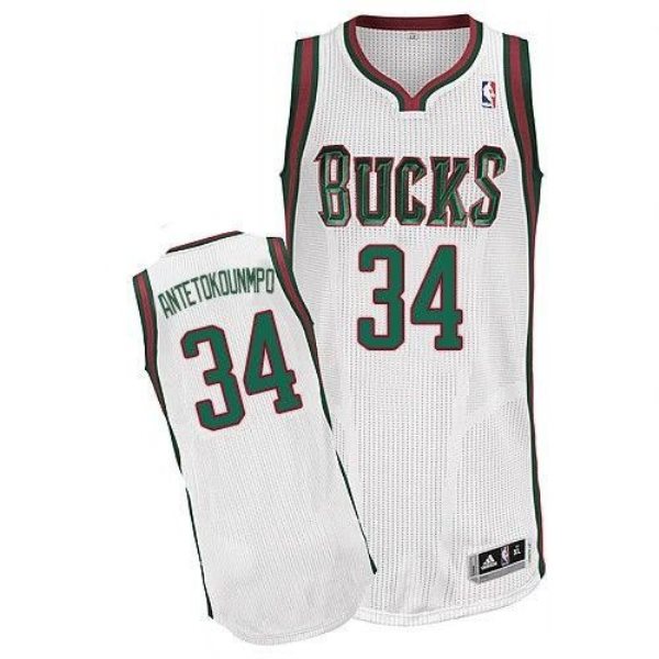 NBA Bucks 34 Giannis Antetokounmpo White Revolution 30 Men Jersey