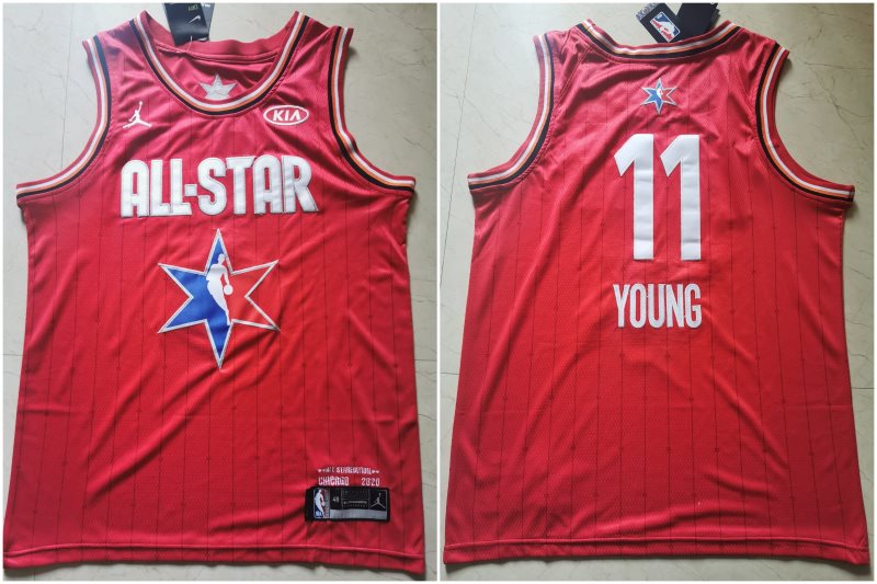 NBA Hawks 11 Trae Young Red 2020 All-Star Jordan Brand Men Jersey