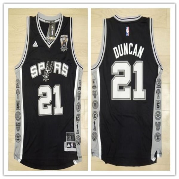 NBA Spurs 21 Tim Duncan Retirement Commemorative Edition Men Jersey