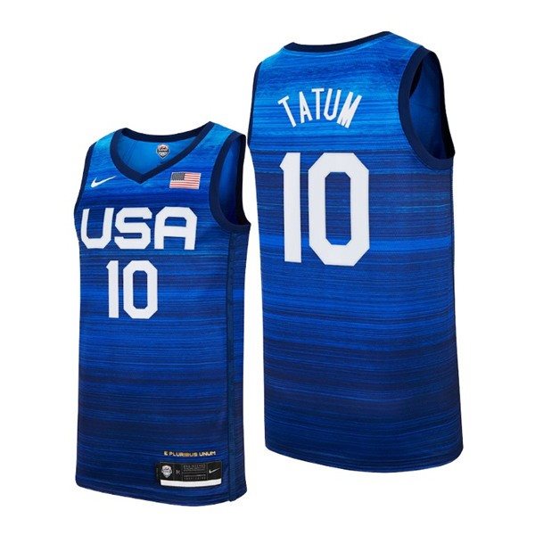 USA Basketball 10 Jayson Tatum 2021 Tokyo Olympics Blue Away Men Jersey