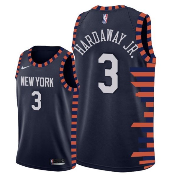 NBA Knicks 3 Tim Hardaway Jr. 2018-19 City Edition Navy Nike Men Jersey