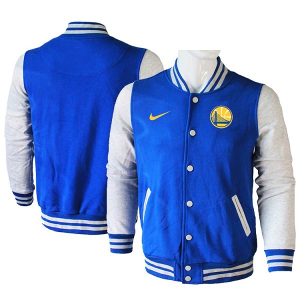 NBA Golden State Warriors Blank Blue Grey Nike Wool Jacket