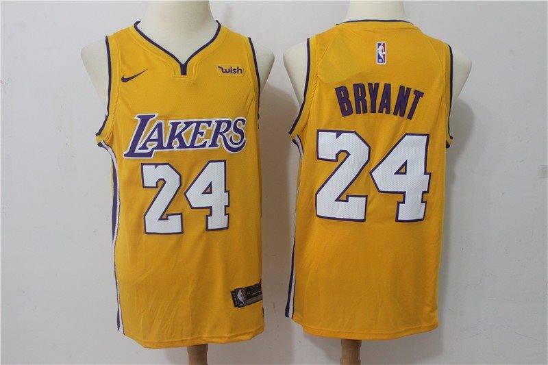 NBA Lakers 24 Kobe Bryant Yellow Nike Swingman Men Jersey